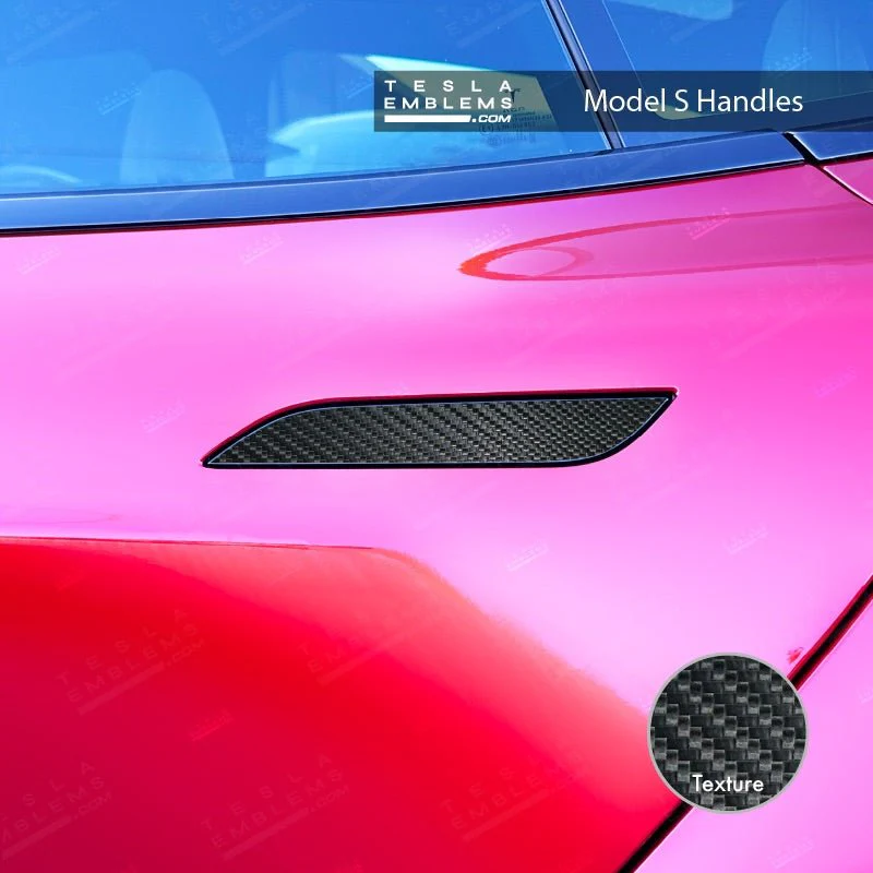 3M Carbon Fiber Tesla Door Handle Decals (4pcs) - Image 3