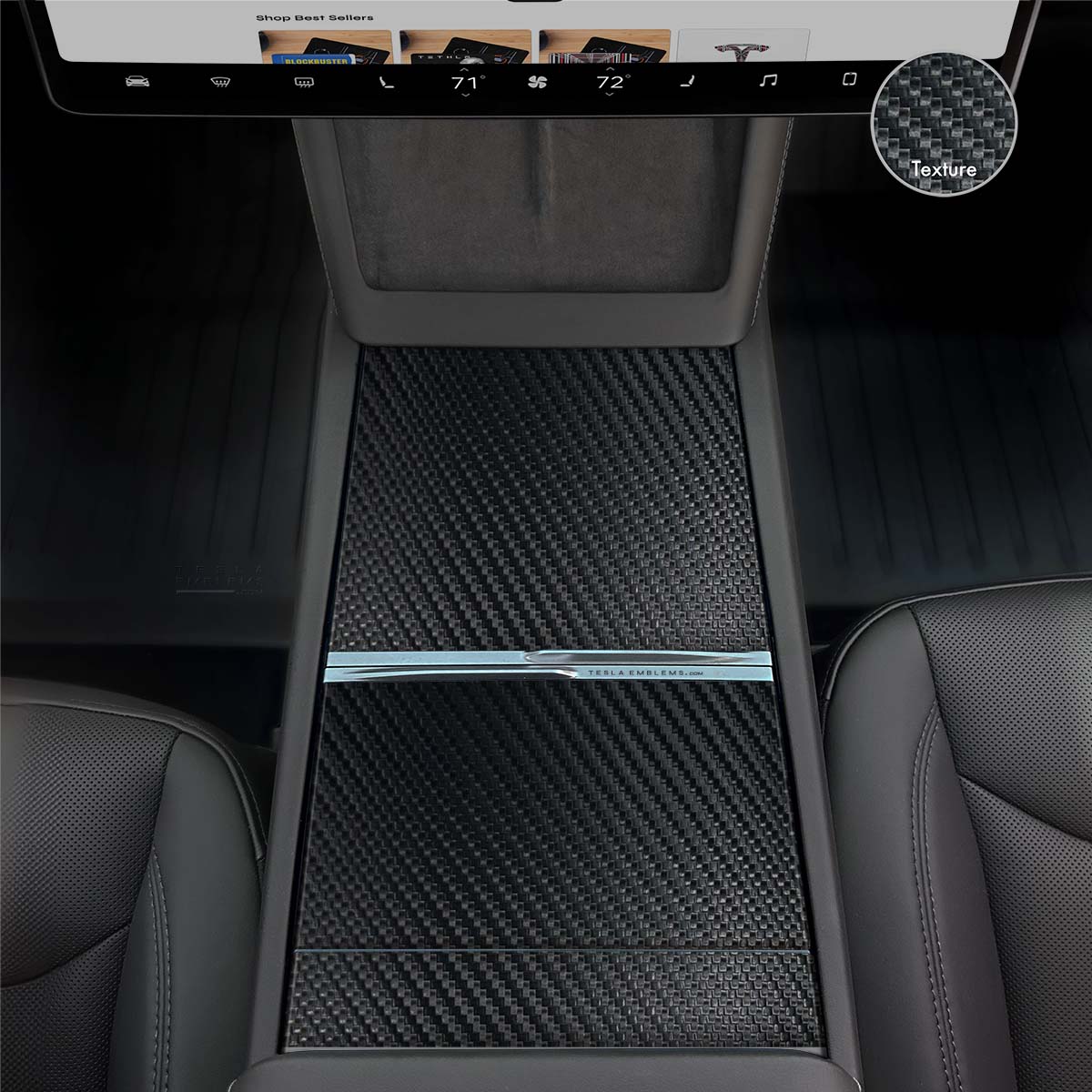 3M Carbon Fiber | Tesla Center Console Wrap Kit | Model Y 2026