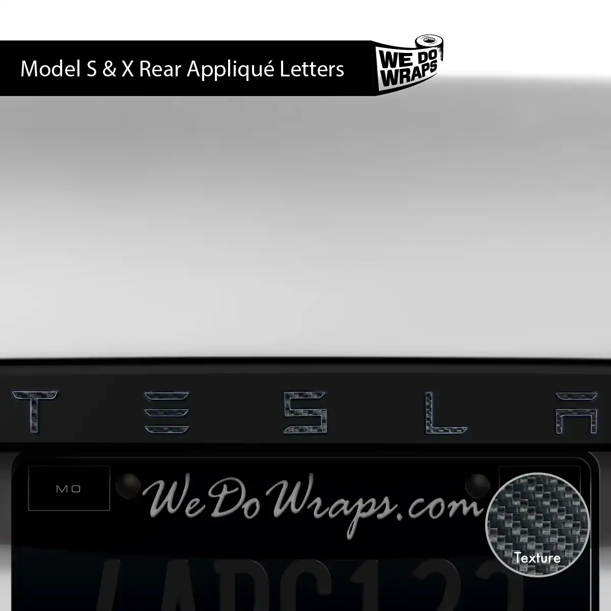3M Carbon Fiber Tesla Emblem Decals (Front + Back) | Model X - Image 3