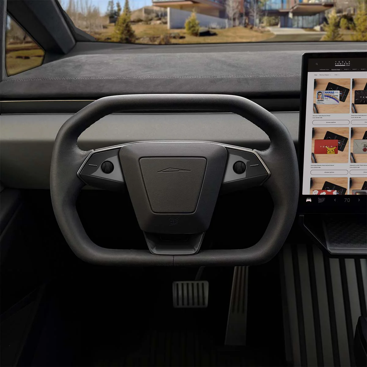 3M Gloss Black Tesla Steering Wheel Trim Decal Kit (3pcs) | Cybertruck
