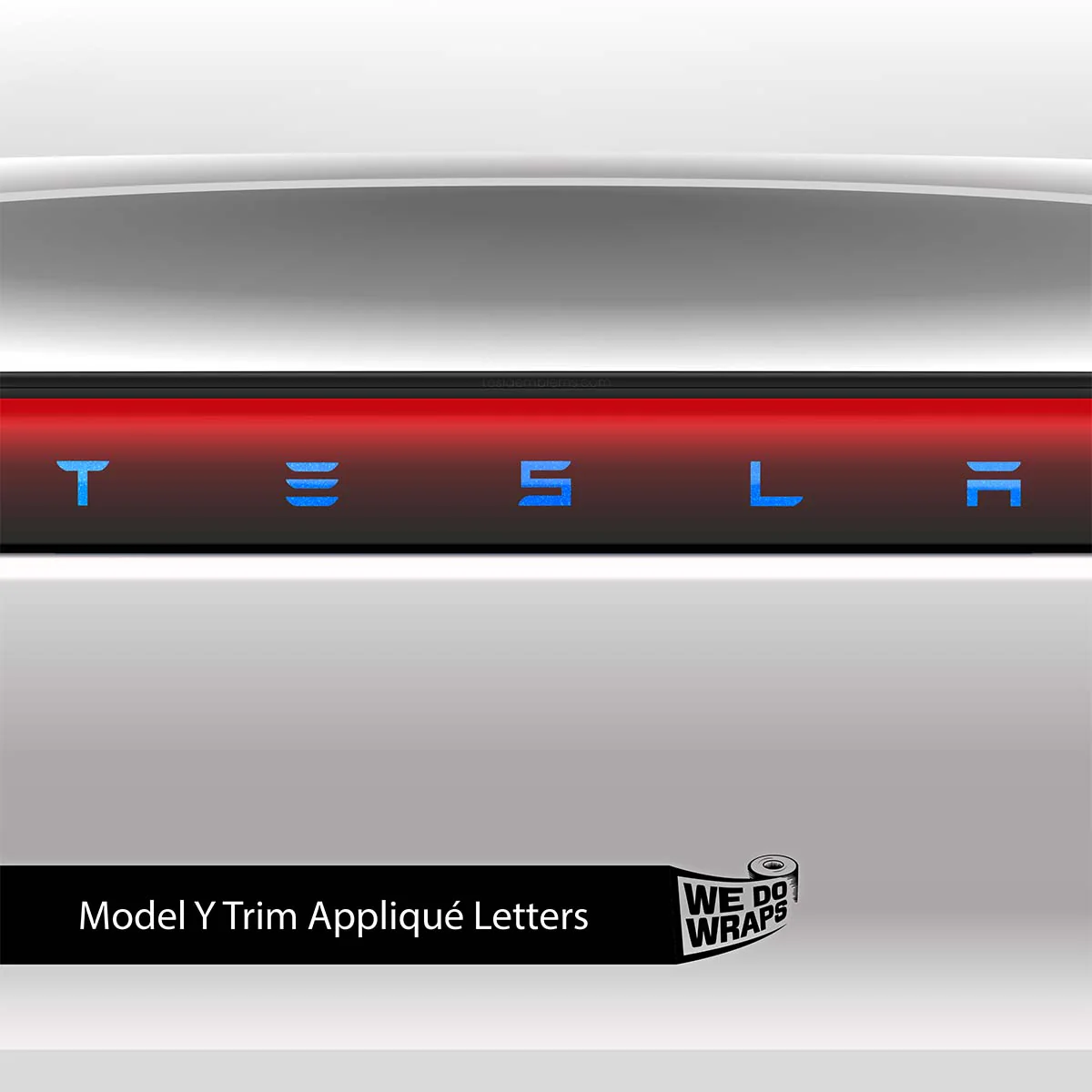 3M Gloss Fire Blue Tesla Emblem Decals (Front + Back) | Model Y - Image 4