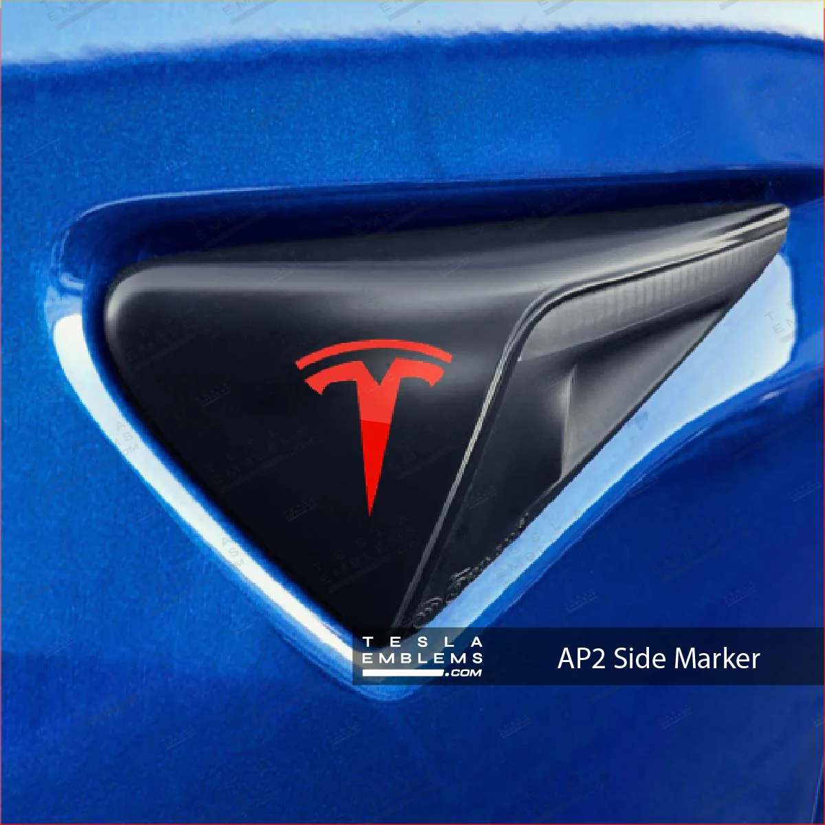 3M Gloss Hot Rod Red Tesla Autopilot Camera Side Marker Decals (2pcs) - Image 2
