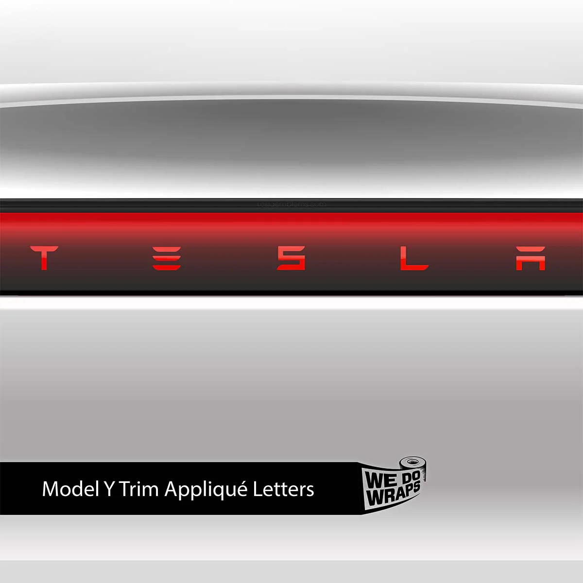 3M Gloss Hot Rod Red Tesla Emblem Decals (Front + Back) | Model Y - Image 4
