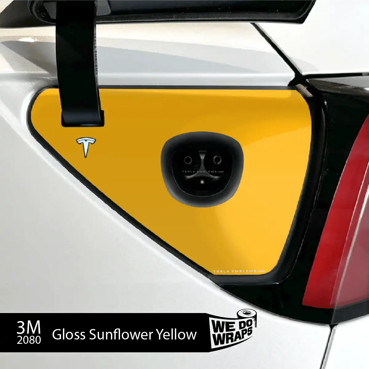 3M Gloss Sunflower Yellow Tesla Charge Port Wrap | Model 3