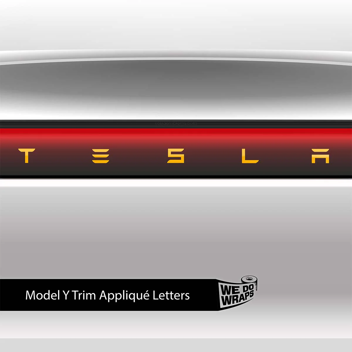 3M Gloss Sunflower Yellow Tesla Emblem Decals (Front + Back) | Model Y - Image 4