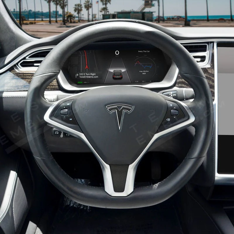 3M Matrix Black Tesla Steering Wheel Wrap | Model X