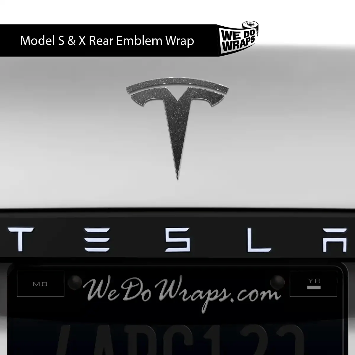 3M Matte Black Metallic Tesla Emblem Decals (Front + Back) | Model X - Image 4