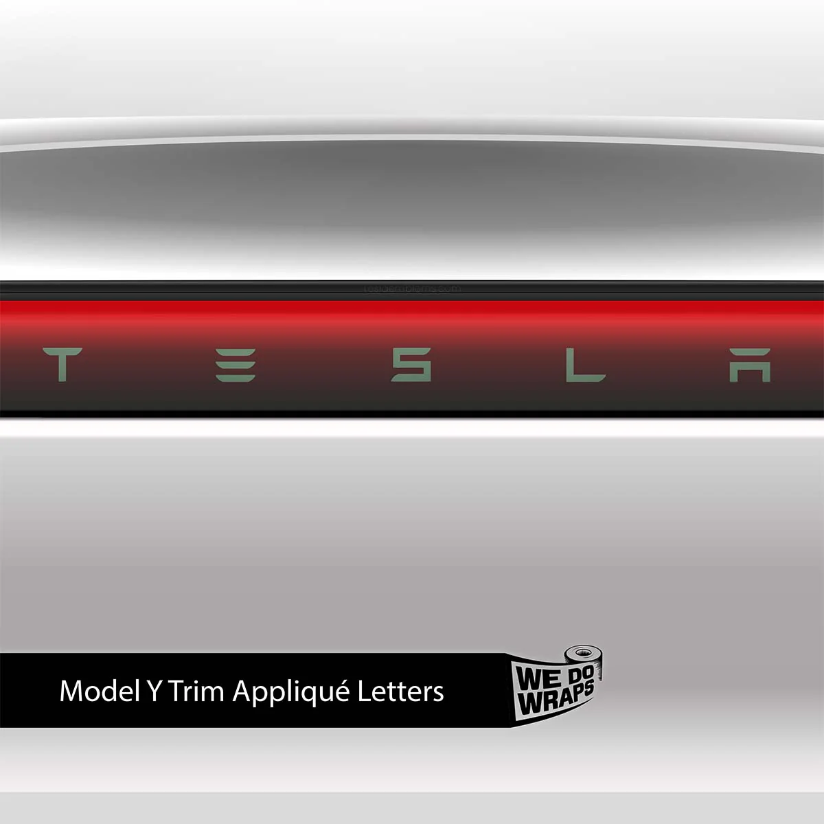 3M Matte Military Green Tesla Emblem Decals (Front + Back) | Model Y - Image 4