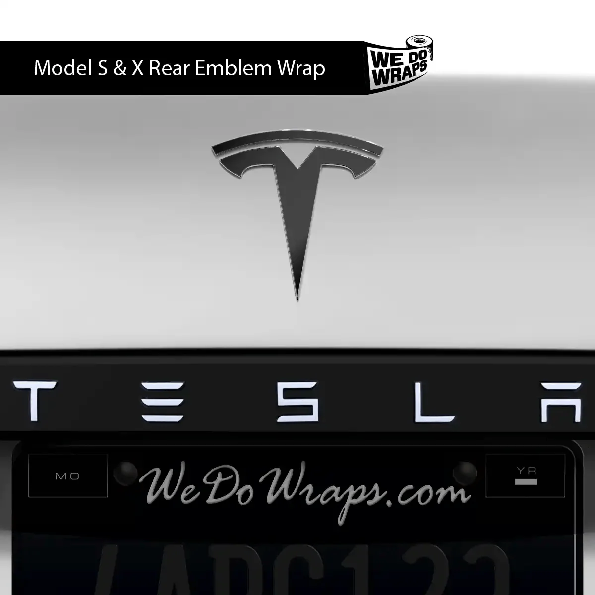 3M Satin Black Tesla Emblem Decals (Front + Back) | Model X - Image 4
