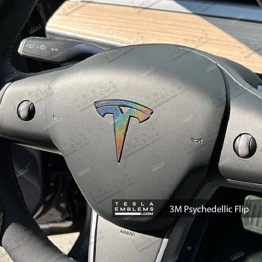 3M Satin Psychedelic Flip Tesla Emblem Decals (Front + Back) | Model S - Image 5