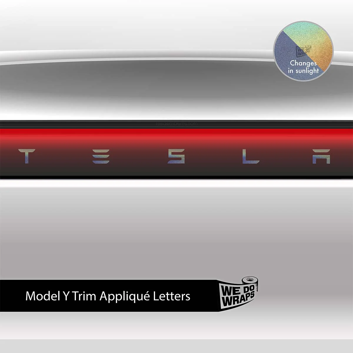 3M Satin Psychedelic Flip Tesla Emblem Decals (Front + Back) | Model Y - Image 4