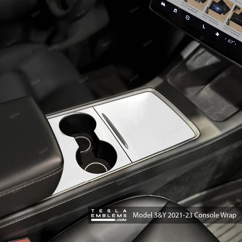 3M Satin White | Tesla Center Console Wrap Kit | Model 3 '21-24