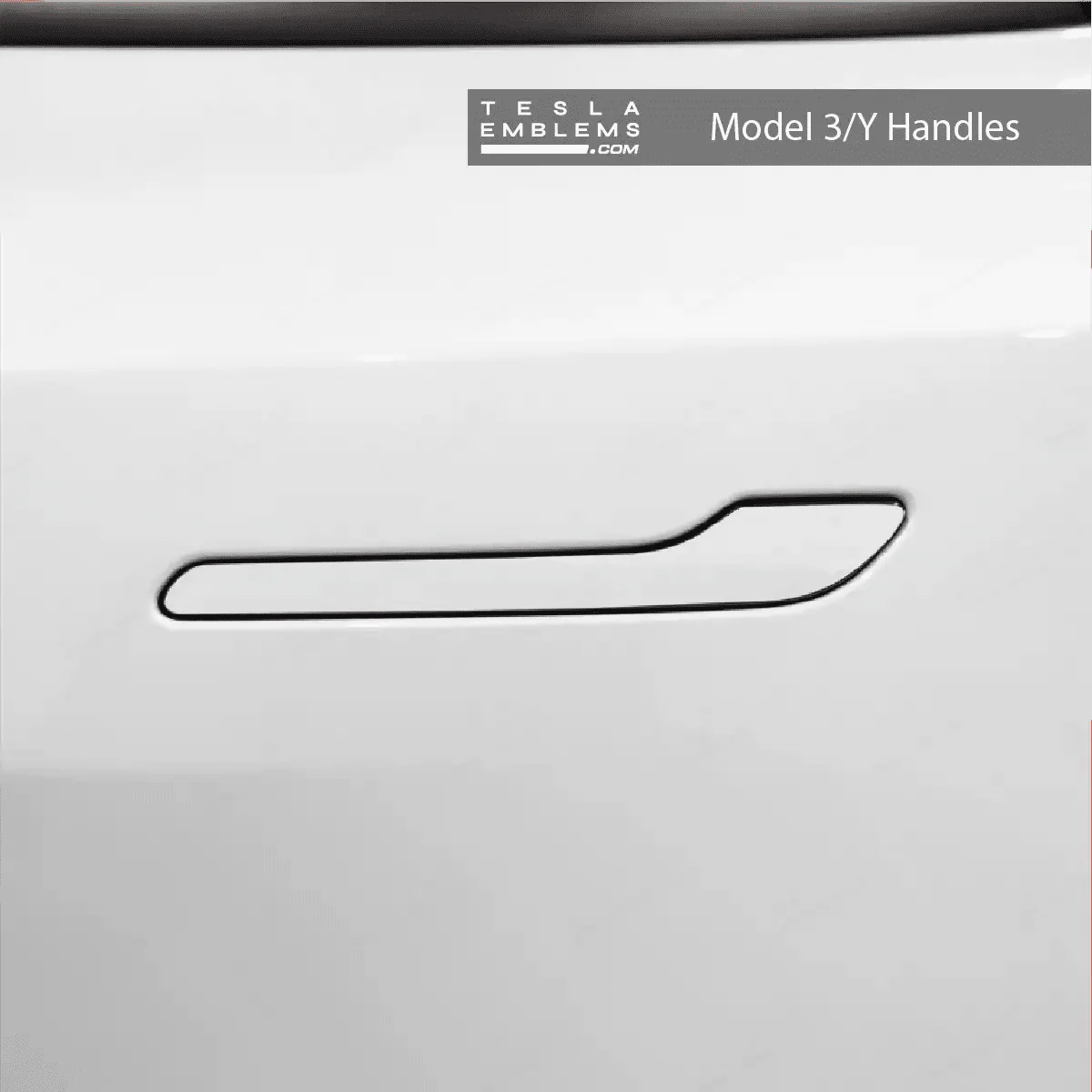 3M Satin White Tesla Door Handle Decals (4pcs)