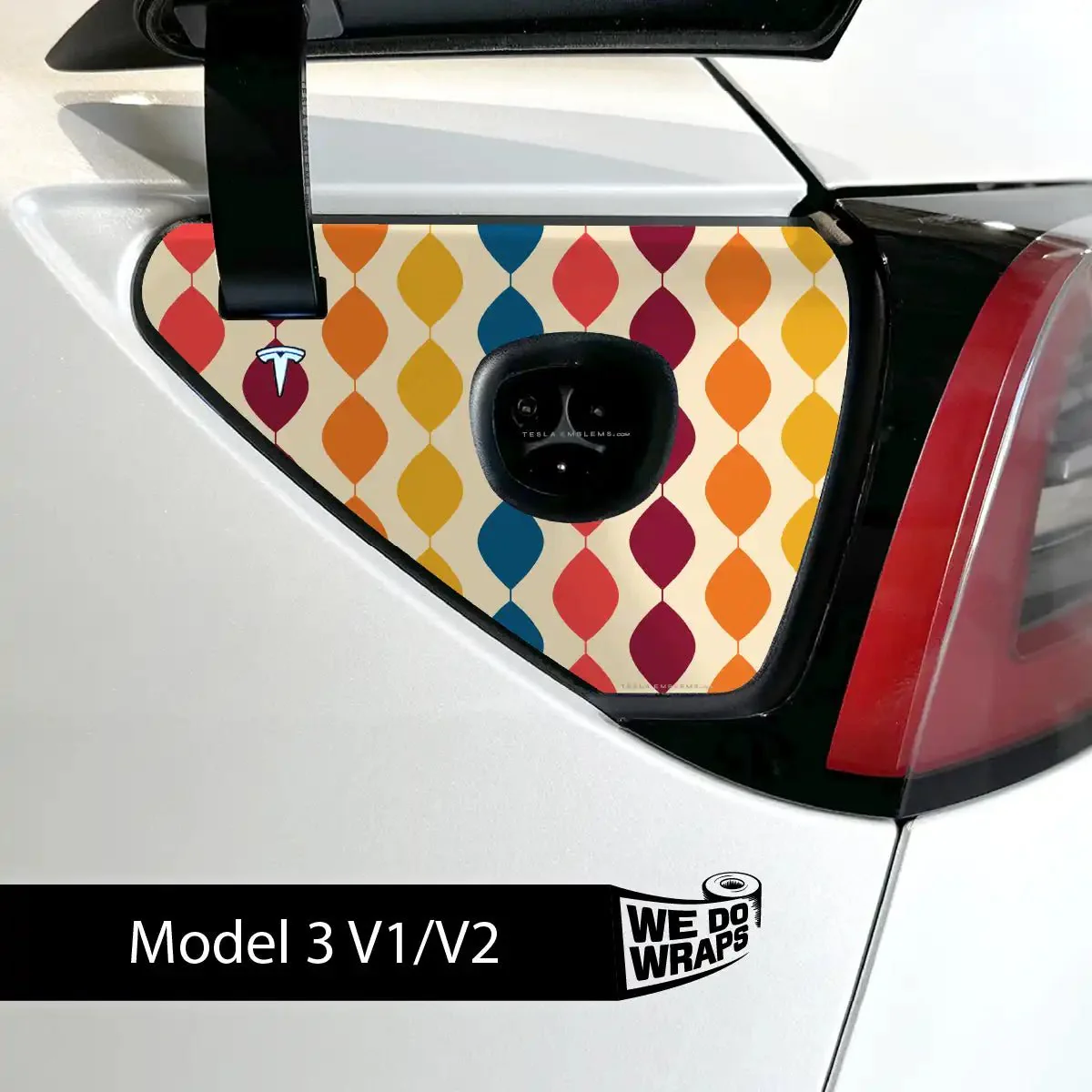 60s Garland Tesla Charge Port Wrap | Model 3