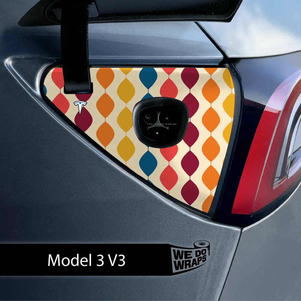 60s Garland Tesla Charge Port Wrap | Model 3 - Image 2
