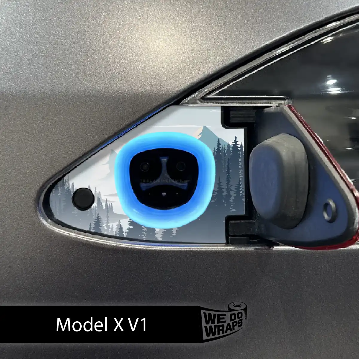 Alpine Retreat Tesla Charge Port Wrap | Model X - Image 2