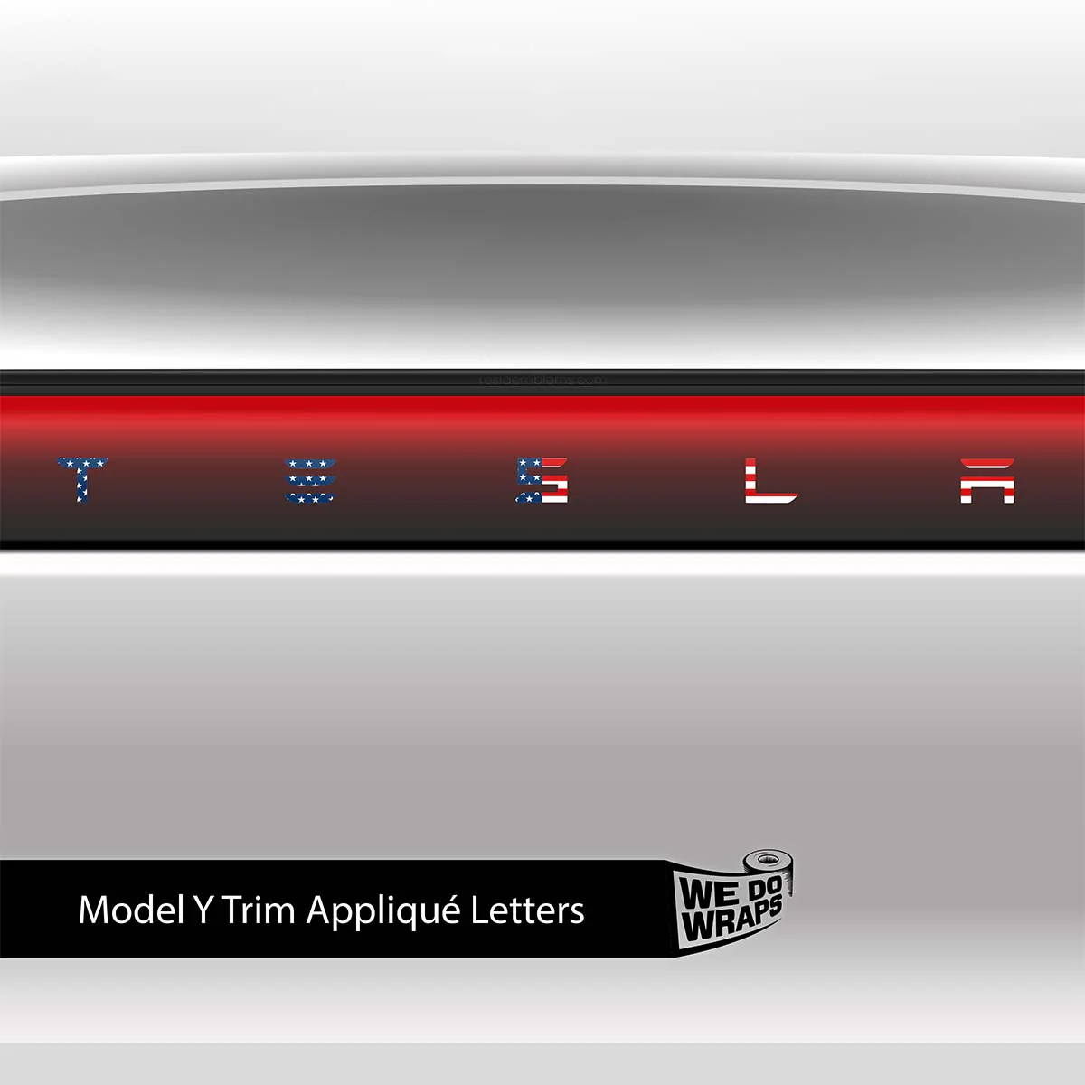 American Flag Tesla Emblem Decals (Front + Back) | Model Y - Image 3