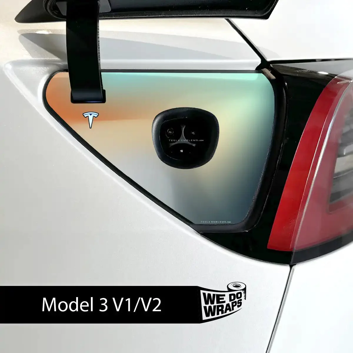 Beachy Gradient Tesla Charge Port Wrap | Model 3