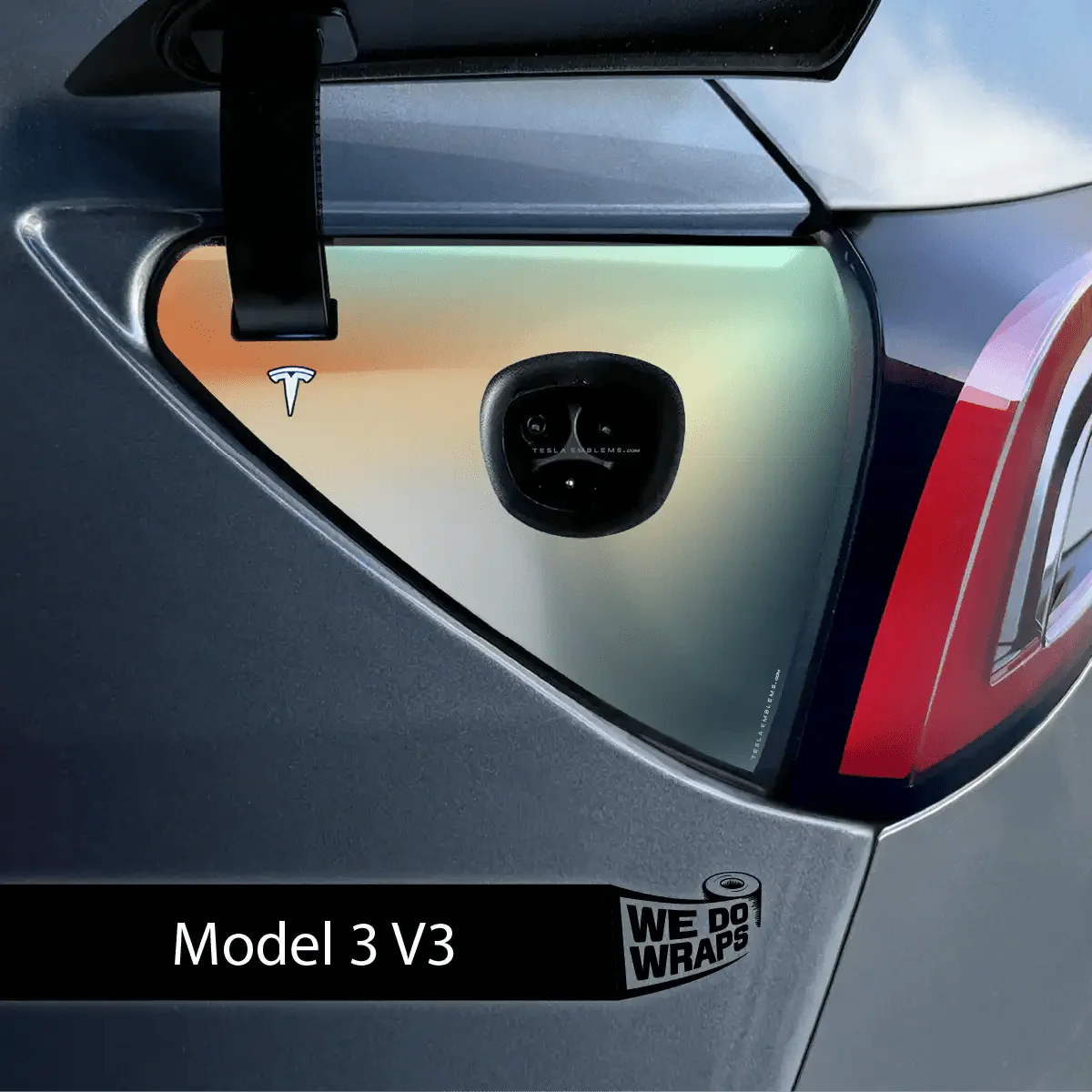 Beachy Gradient Tesla Charge Port Wrap | Model 3 - Image 2