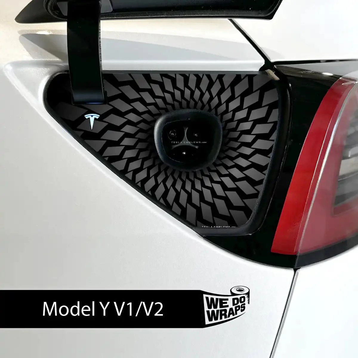 Black Hole Tesla Charge Port Wrap | Model Y - Image 2