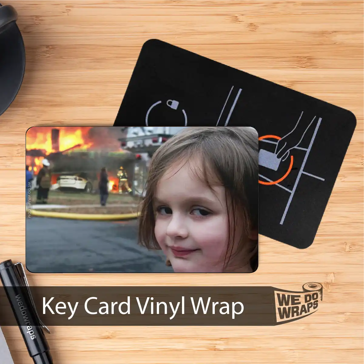 Burning House Girl Meme | NFC Key Card Wrap - Image 3