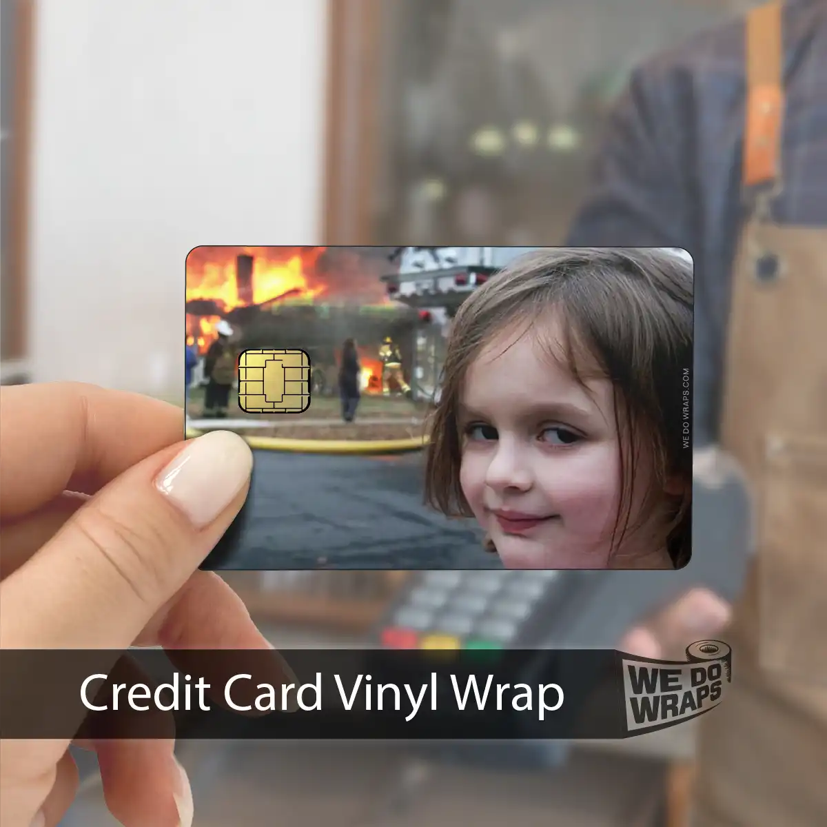 Burning House Girl Meme | NFC Key Card Wrap - Image 5