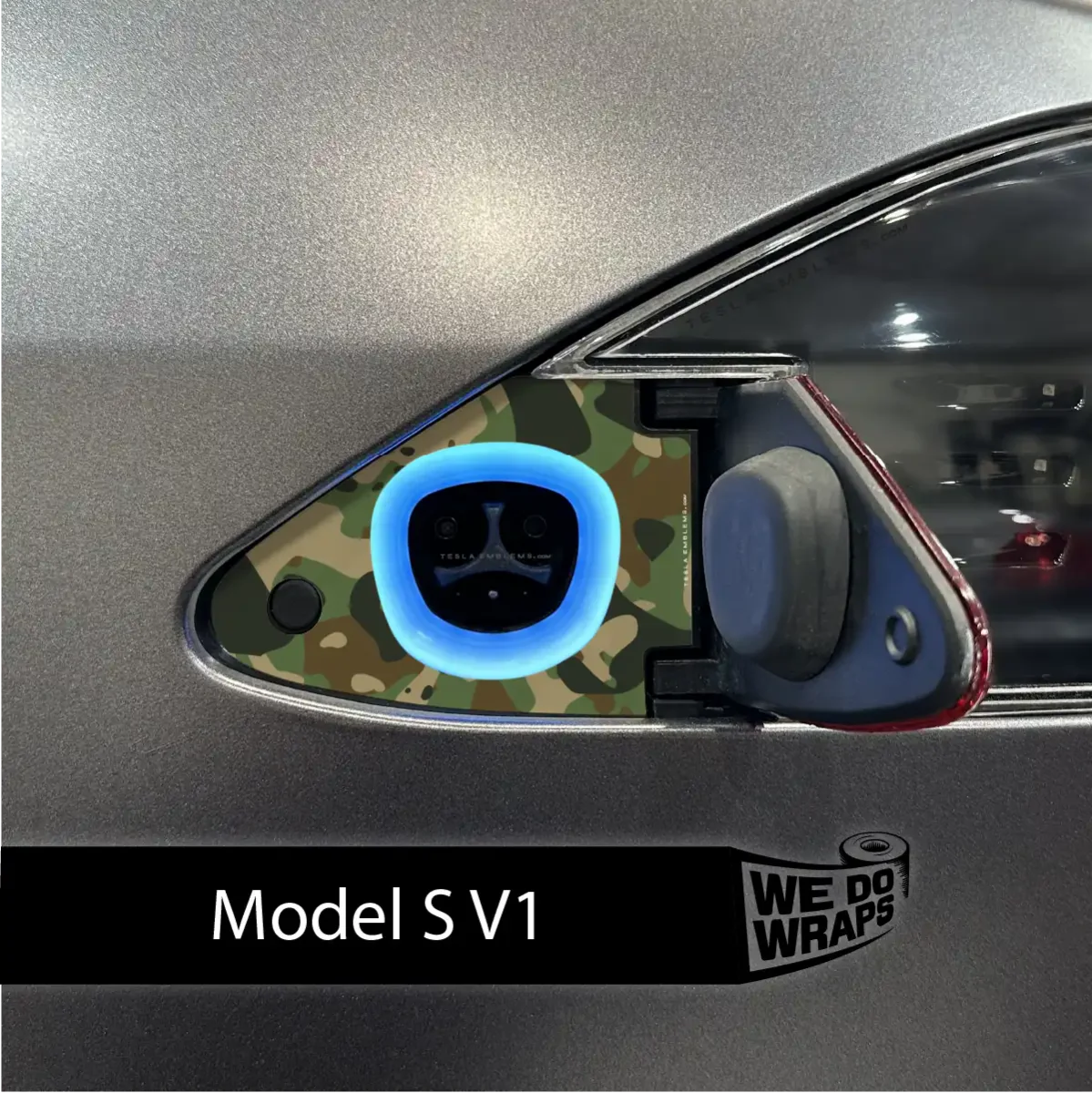 Camo Tesla Charge Port Wrap | Model S - Image 2