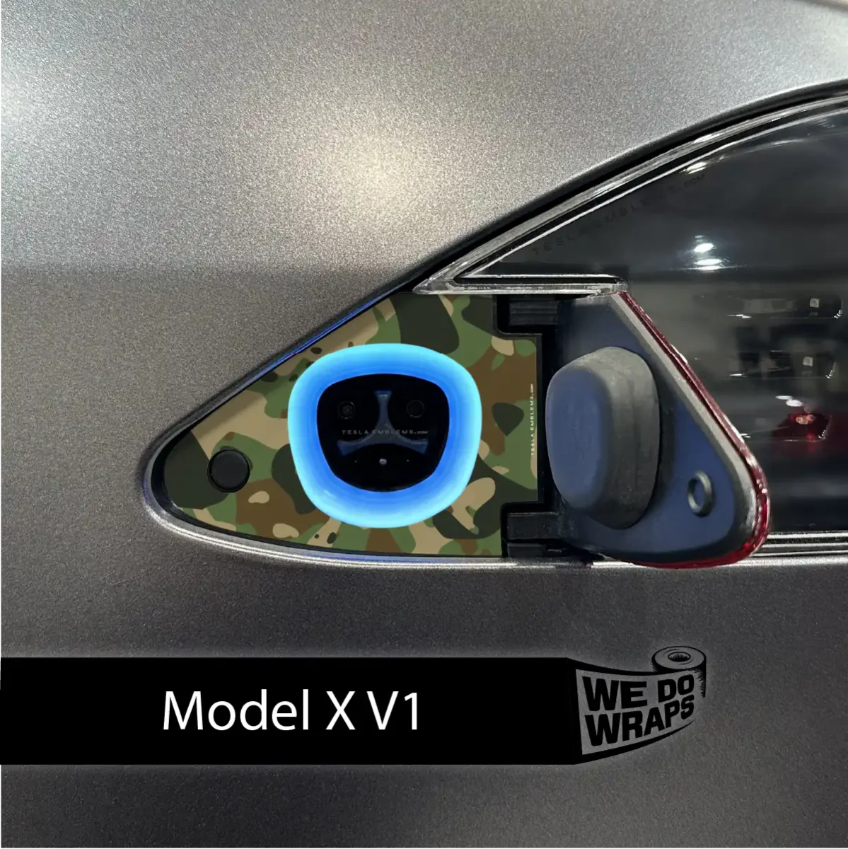 Camo Tesla Charge Port Wrap | Model X - Image 2