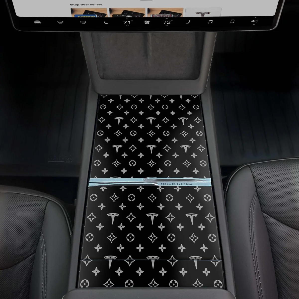 Designer Pattern Tesla Edition | Tesla Center Console Wrap Kit | Model 3 '24-26 Refresh - Image 2