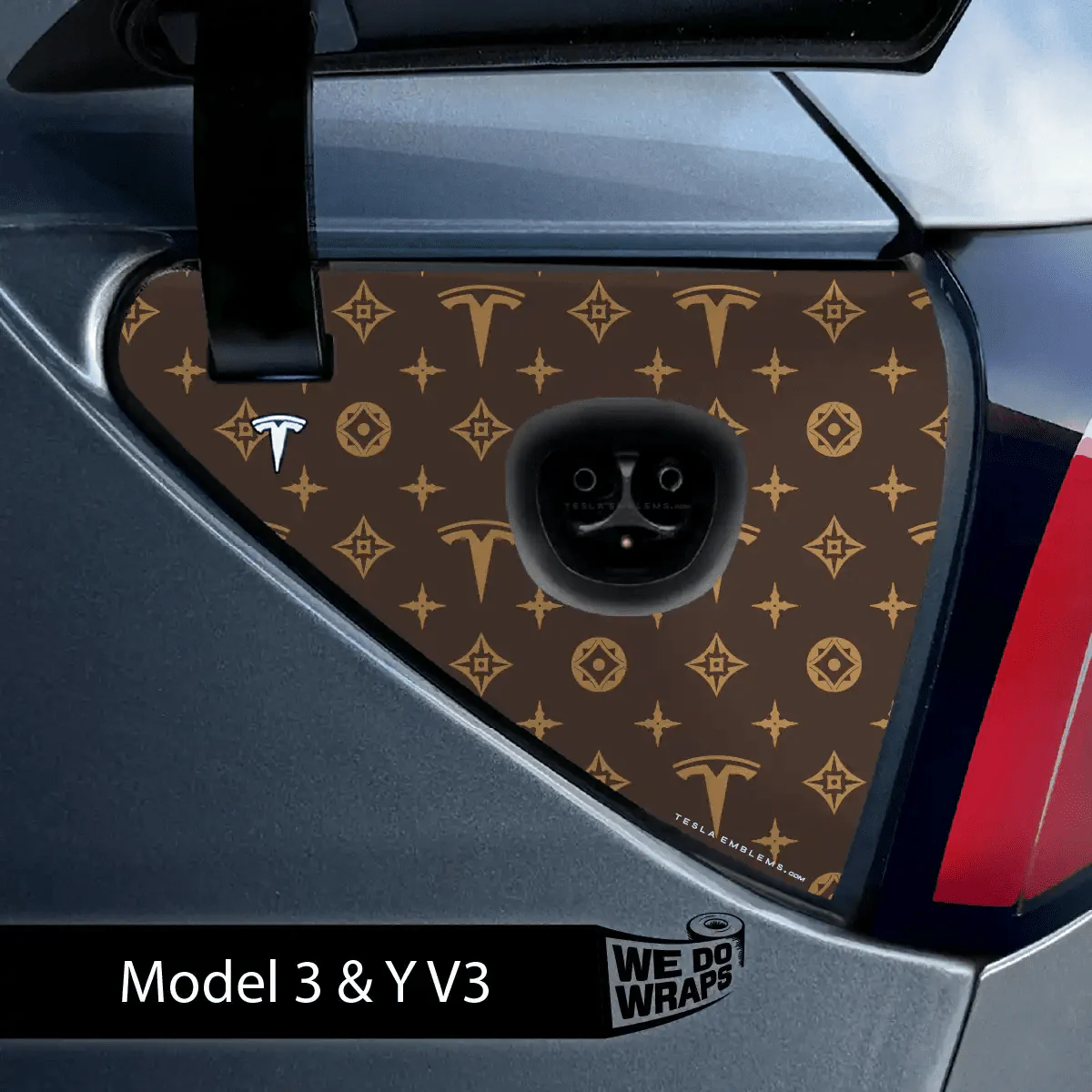 Designer Pattern Tesla Edition Tesla Charge Port Wrap | Model 3 - Image 3
