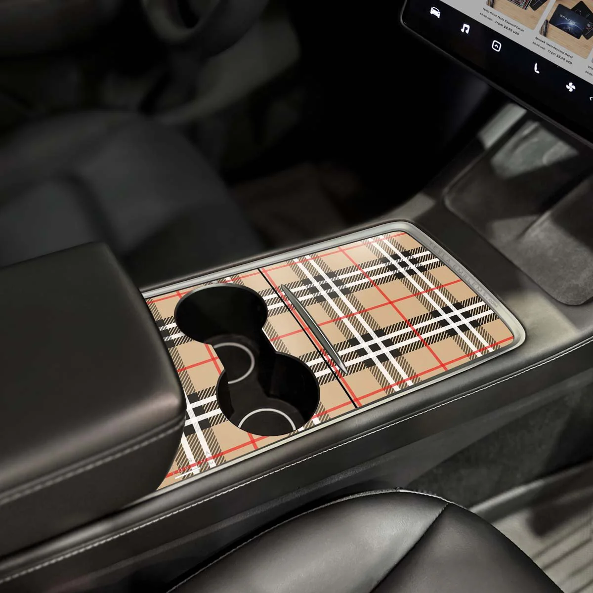 Designer Plaid | Tesla Center Console Wrap Kit | Model 3 '21-24