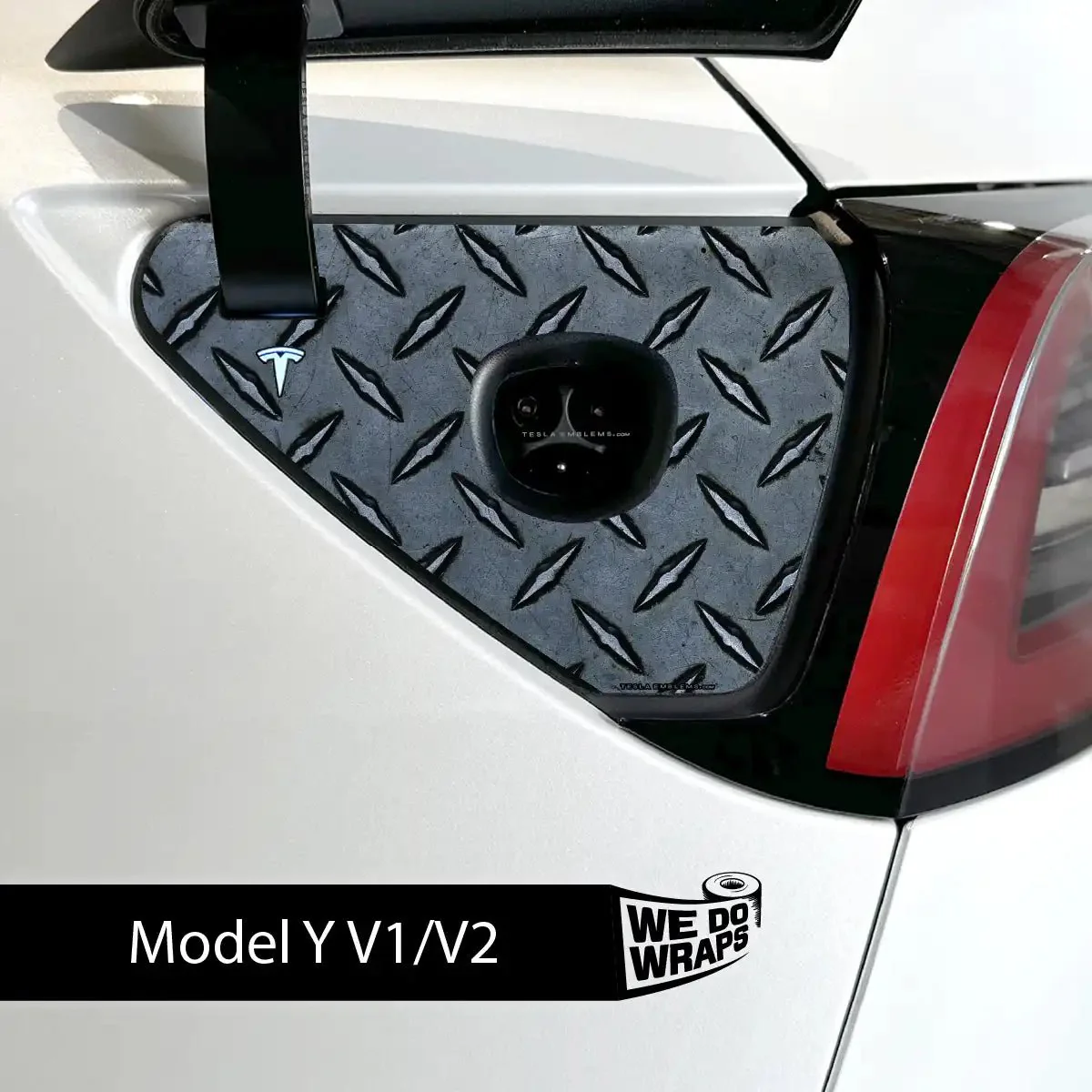 Diamond Plate Tesla Charge Port Wrap | Model Y - Image 2
