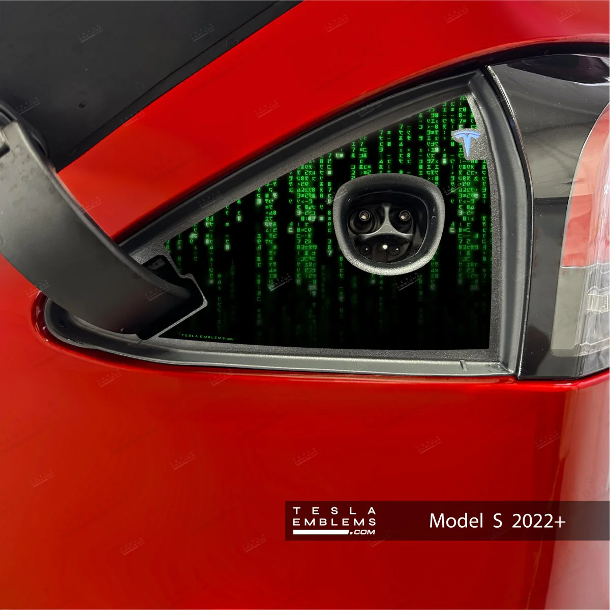 Digital Rain Tesla Charge Port Wrap | Model S