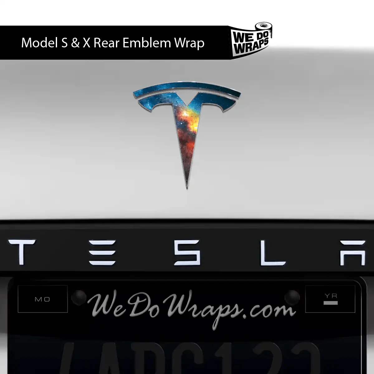 Galaxy Tesla Emblem Decals (Front + Back) | Model X - Image 2