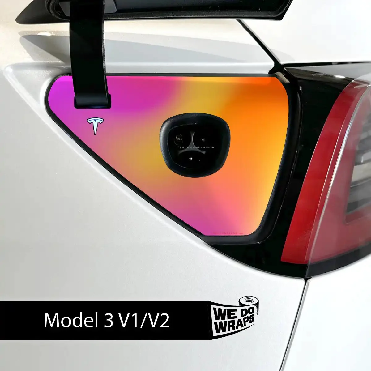 Heatwave Gradient Tesla Charge Port Wrap | Model 3