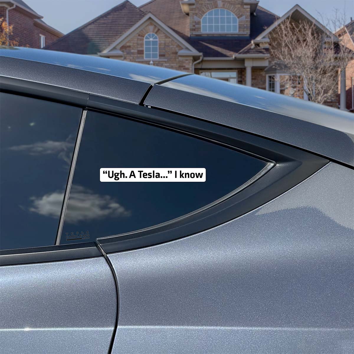 Ugh. A Tesla... I Know, Vinyl Decal Sticker - Image 4
