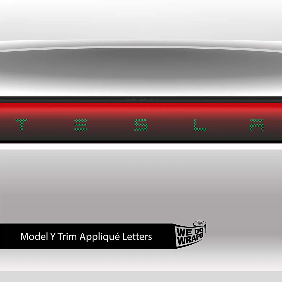 Ichimatsu Pattern Tesla Emblem Decals (Front + Back) | Model Y - Image 3