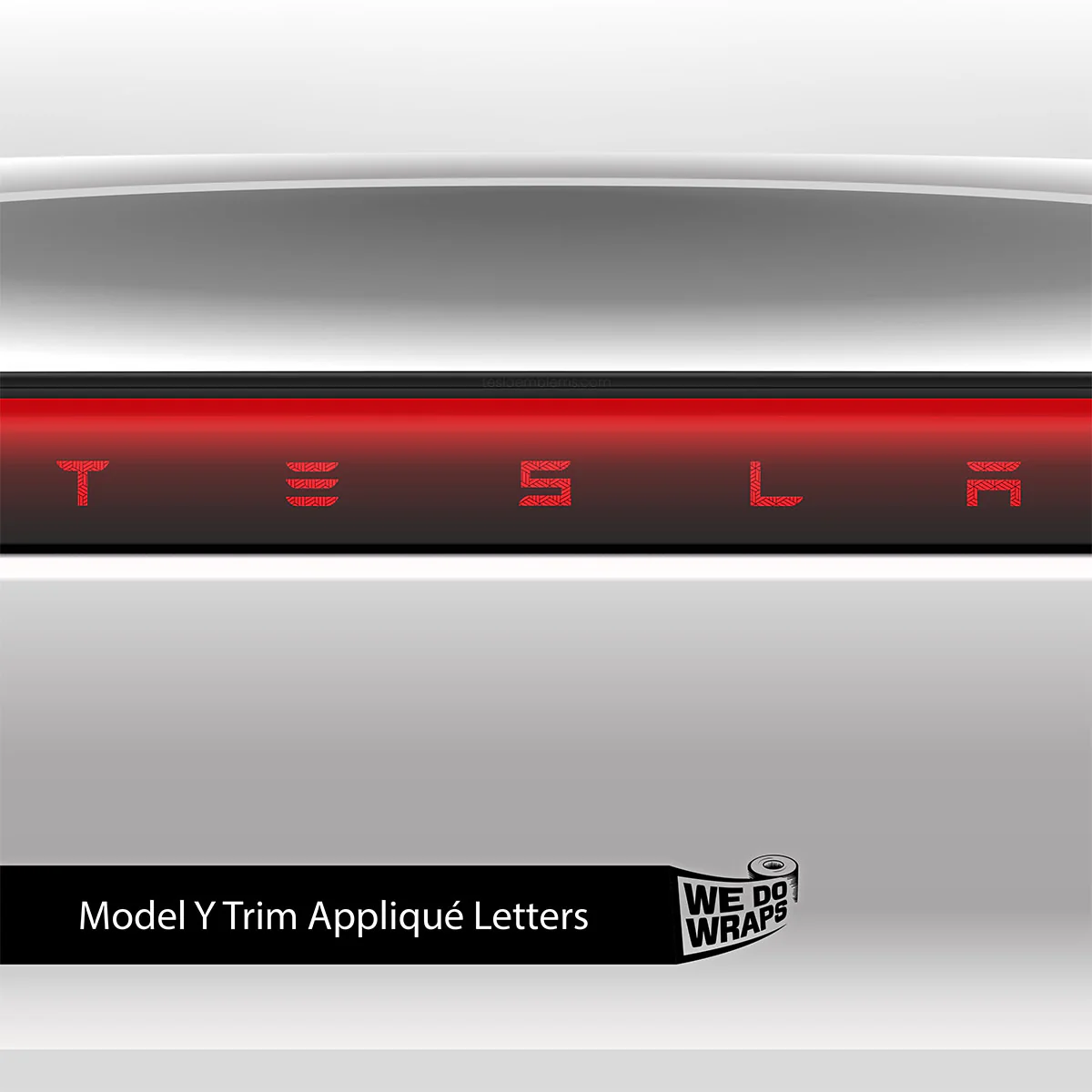 Isometric 3D Pattern Tesla Emblem Decals (Front + Back) | Model Y - Image 5