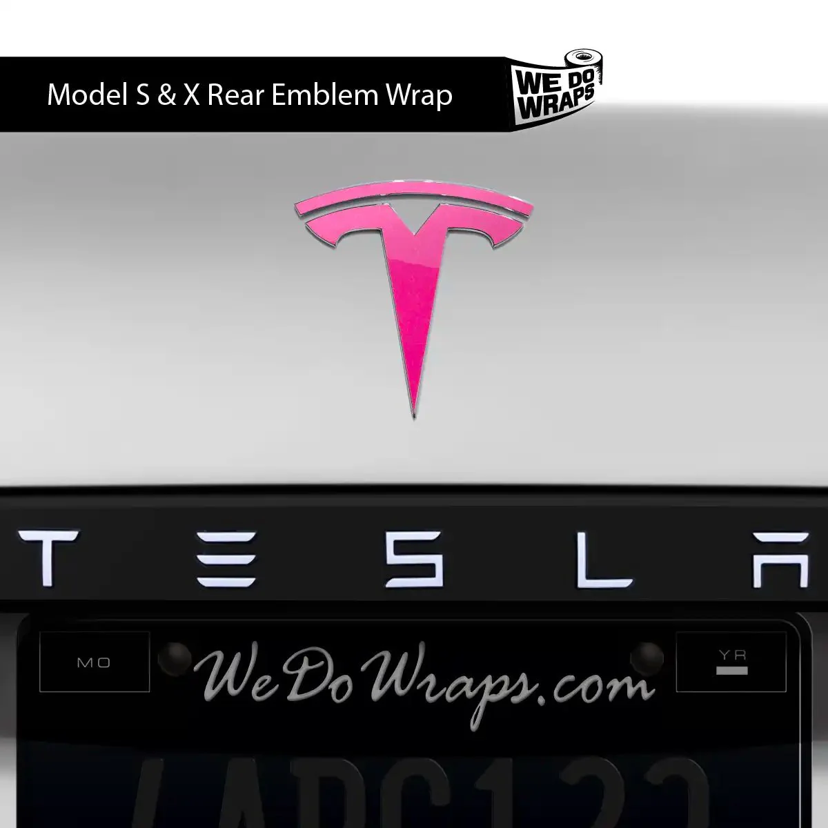 KPMF Gloss Momentum Pink Tesla Emblem Decals (Front + Back) | Model S - Image 4