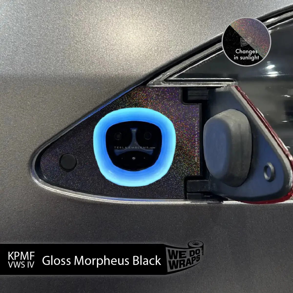 KPMF Gloss Morpheus Black Tesla Charge Port Wrap | Model X - Image 2