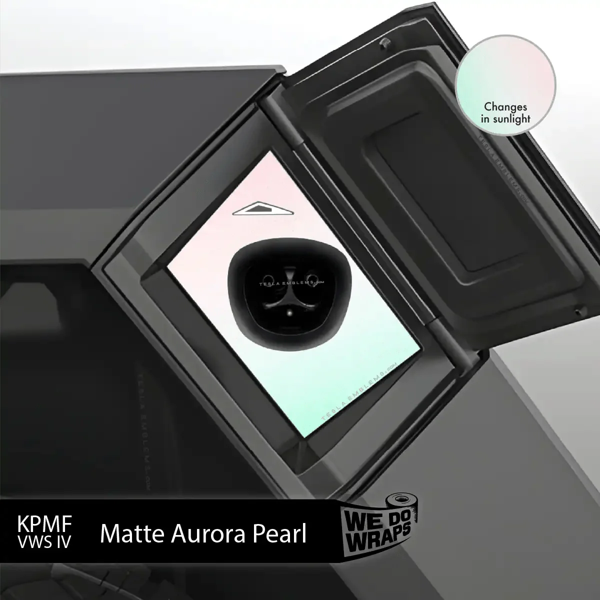 KPMF Matte Aurora Pearl Tesla Charge Port Wrap | Cybertruck