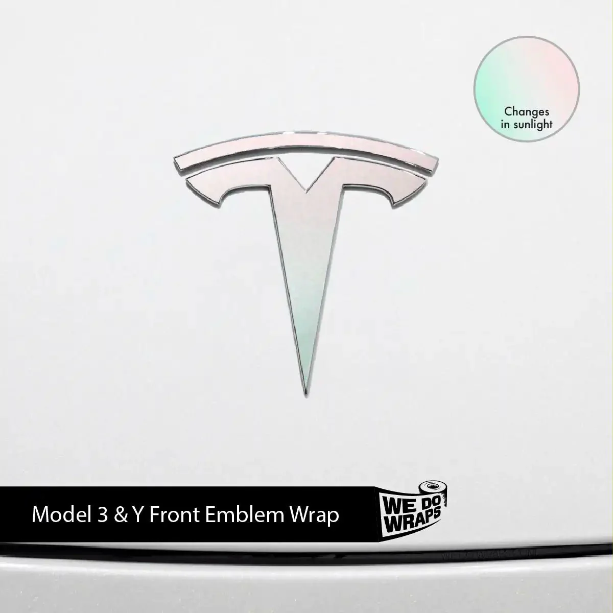 KPMF Matte Aurora Pearl Tesla Emblem Decals (Front + Back) | Model 3