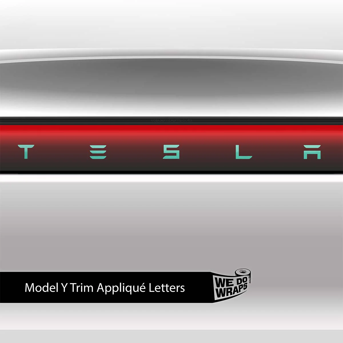 KPMF Satin Spearmint Tesla Emblem Decals (Front + Back) | Model Y - Image 4
