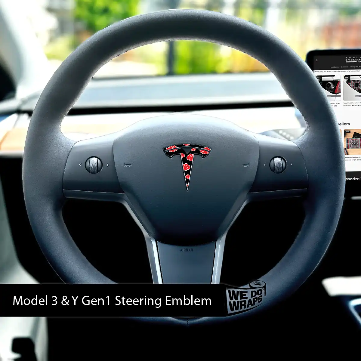 Kumo Clouds Tesla Steering Wheel Wrap | MY 2019-'25 - Image 2