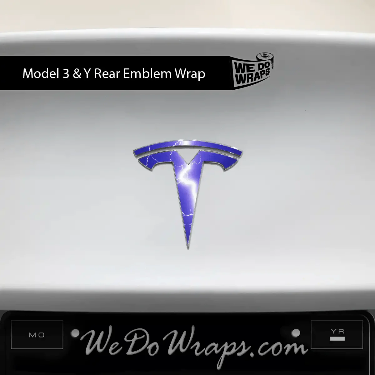 Lightning Tesla Emblem Decals (Front + Back) | Model 3 - Image 2