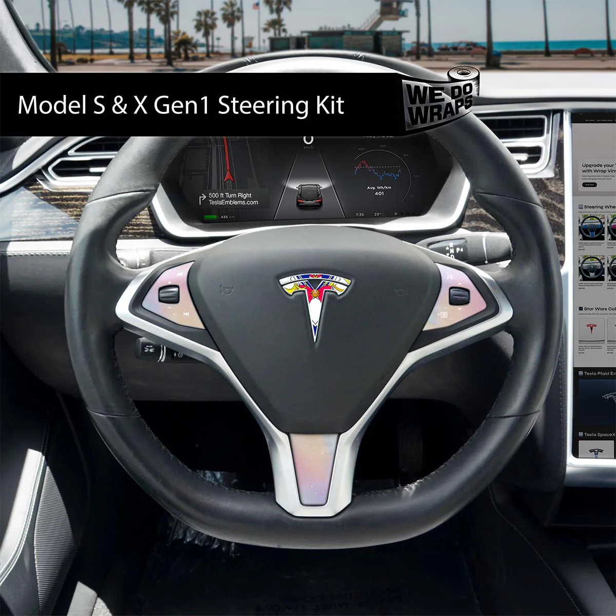 Magical Girl Tesla Steering Wheel Wrap | Model S