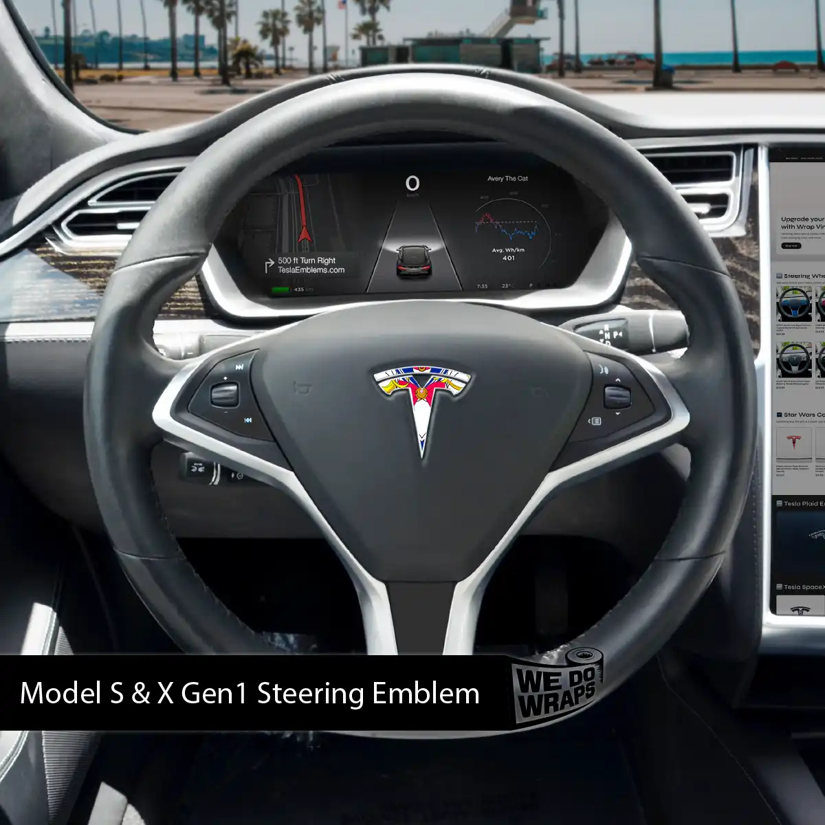 Magical Girl Tesla Steering Wheel Wrap | Model S - Image 2