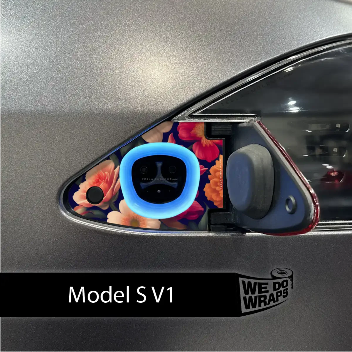 Midnight Bloom Tesla Charge Port Wrap | Model S - Image 2