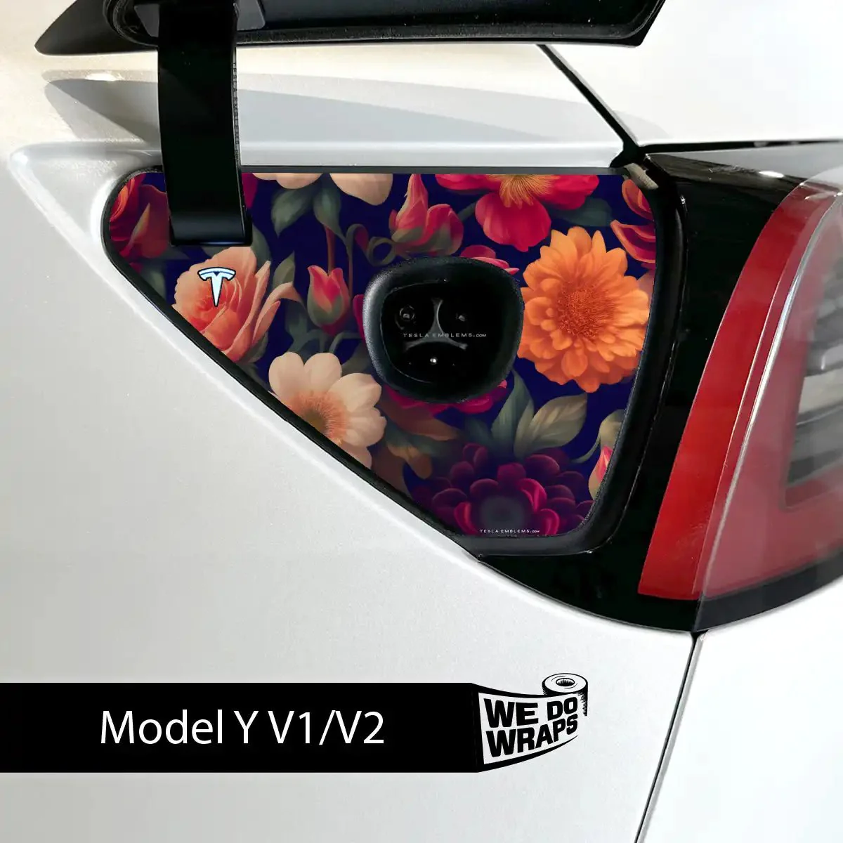 Midnight Bloom Tesla Charge Port Wrap | Model Y - Image 2