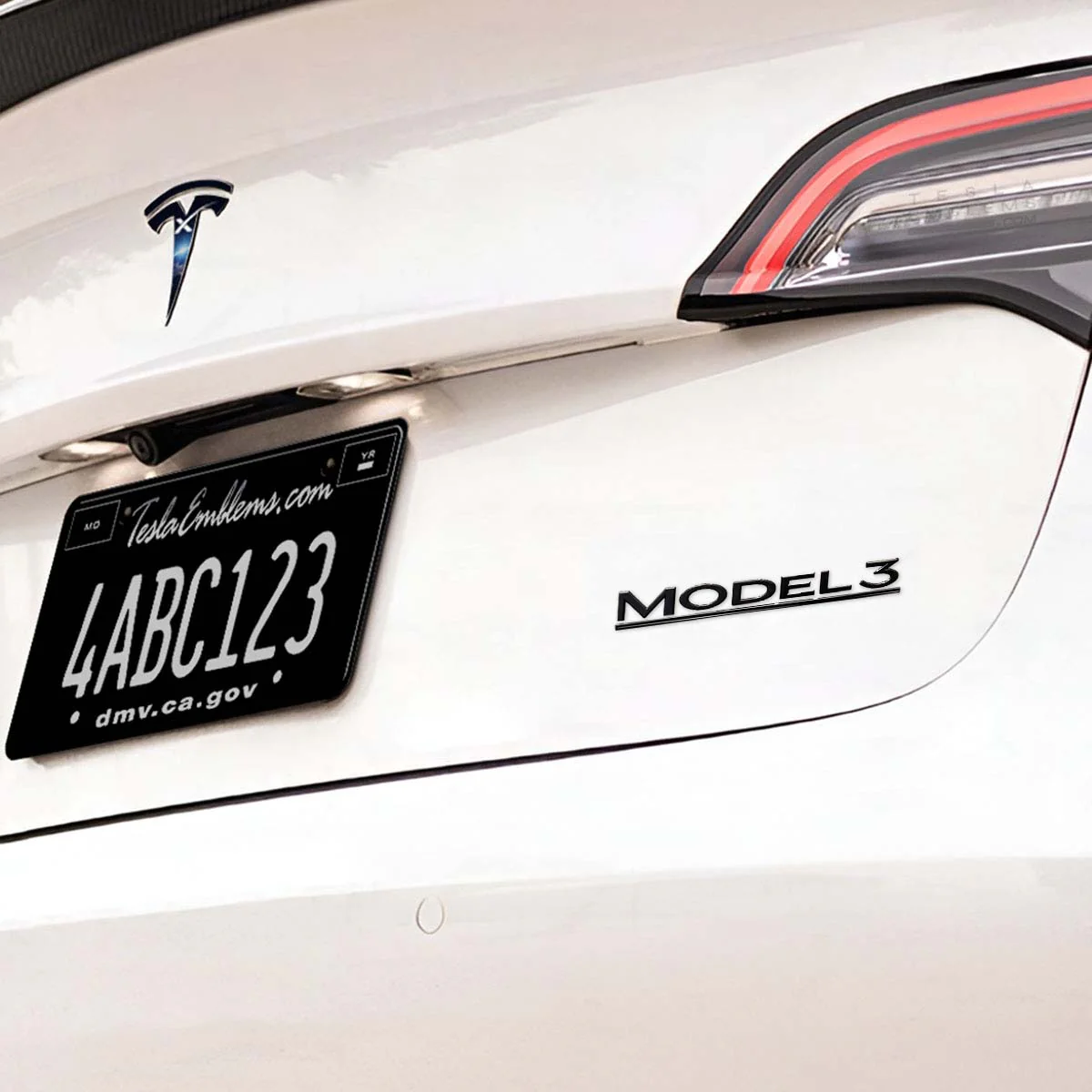 “Model 3” Black ABS Tesla Emblem | Rear Trunk Badging